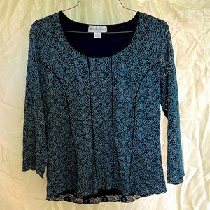 Size 14/16, great condition, blue lace top and black lining